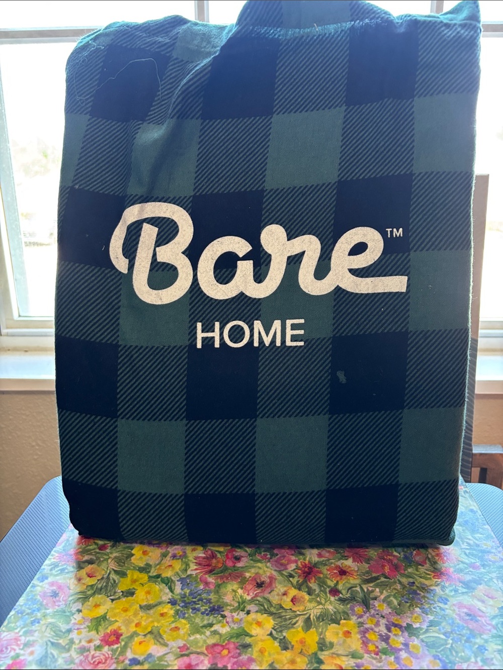 Bare Home Buffalo Plaid Fitted Sheet - Dark Blue Green flannel very soft
